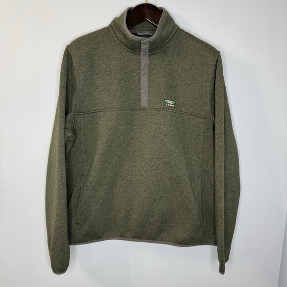 L.L.Bean Men's XL Sweater Fleece Pullover Sweatshirt Green Preppy - Picture 1 of 9